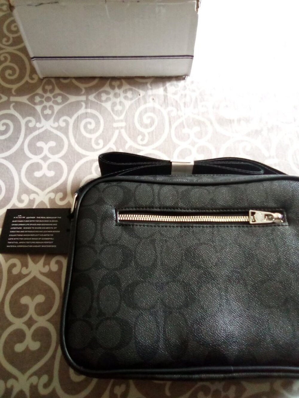 Womens Black Grey Coach Shoulder Bag - Picture 2 of 3